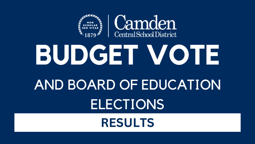 RESULTS 202324 Budget Vote and BOE Elections Camden Central School