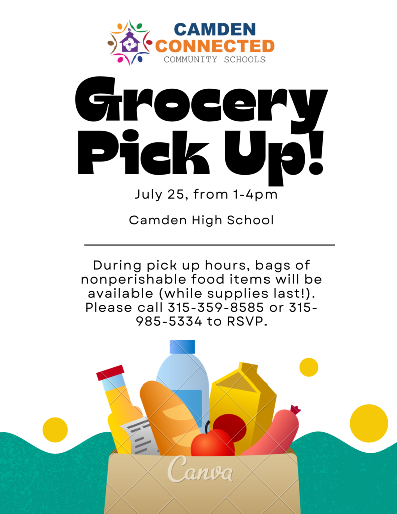 CCS Grocery Pickup - July 25th at Camden High School