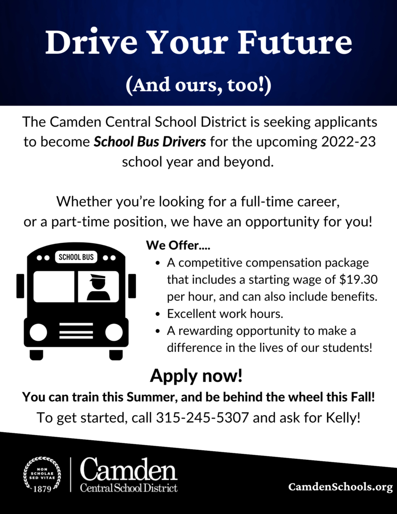 Bus Driver Ad For Camden Schools