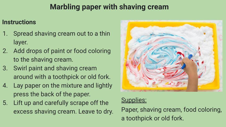 Marbling Paper With Shaving Cream
